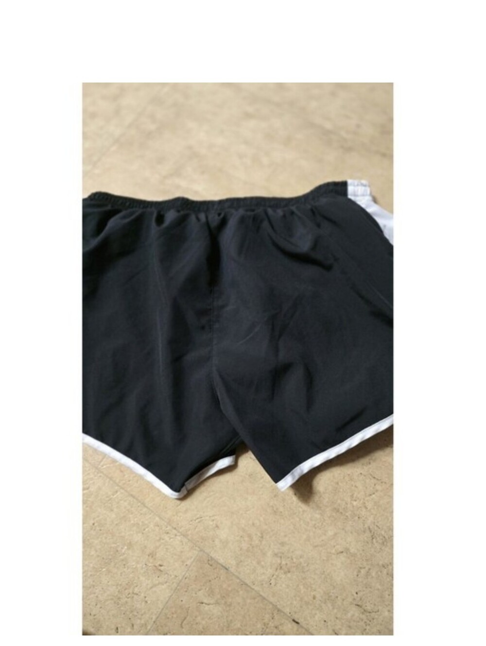 Nike Black Athletic Running Shorts with White Trim - Picture 2 of 6